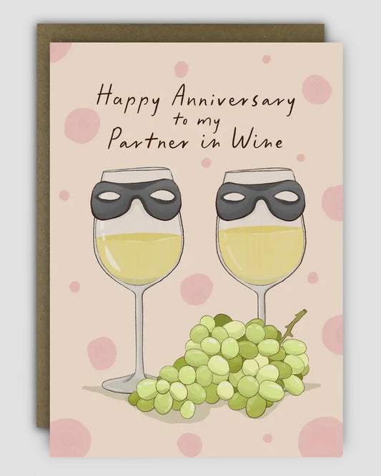 Partner In Wine Anniversay Card-Running With Scissors-My Beautiful Caravan
