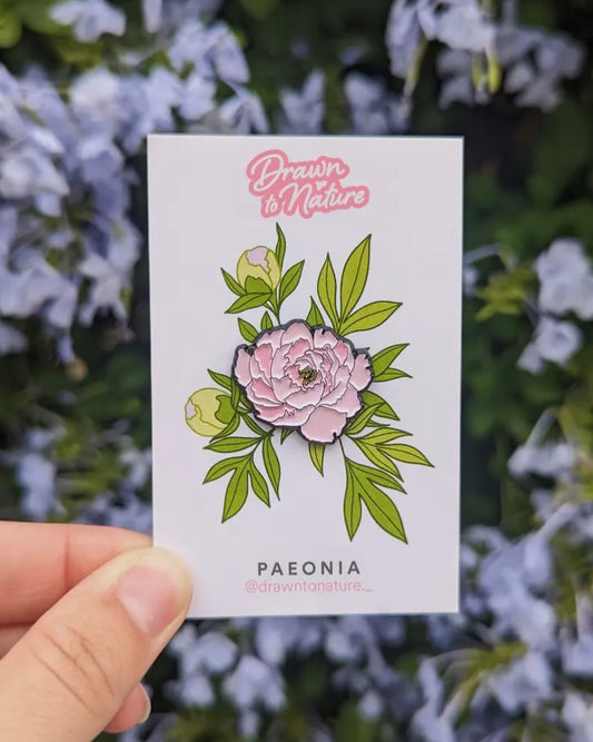 Pink Peony Pin-Drawn To Nature-My Beautiful Caravan