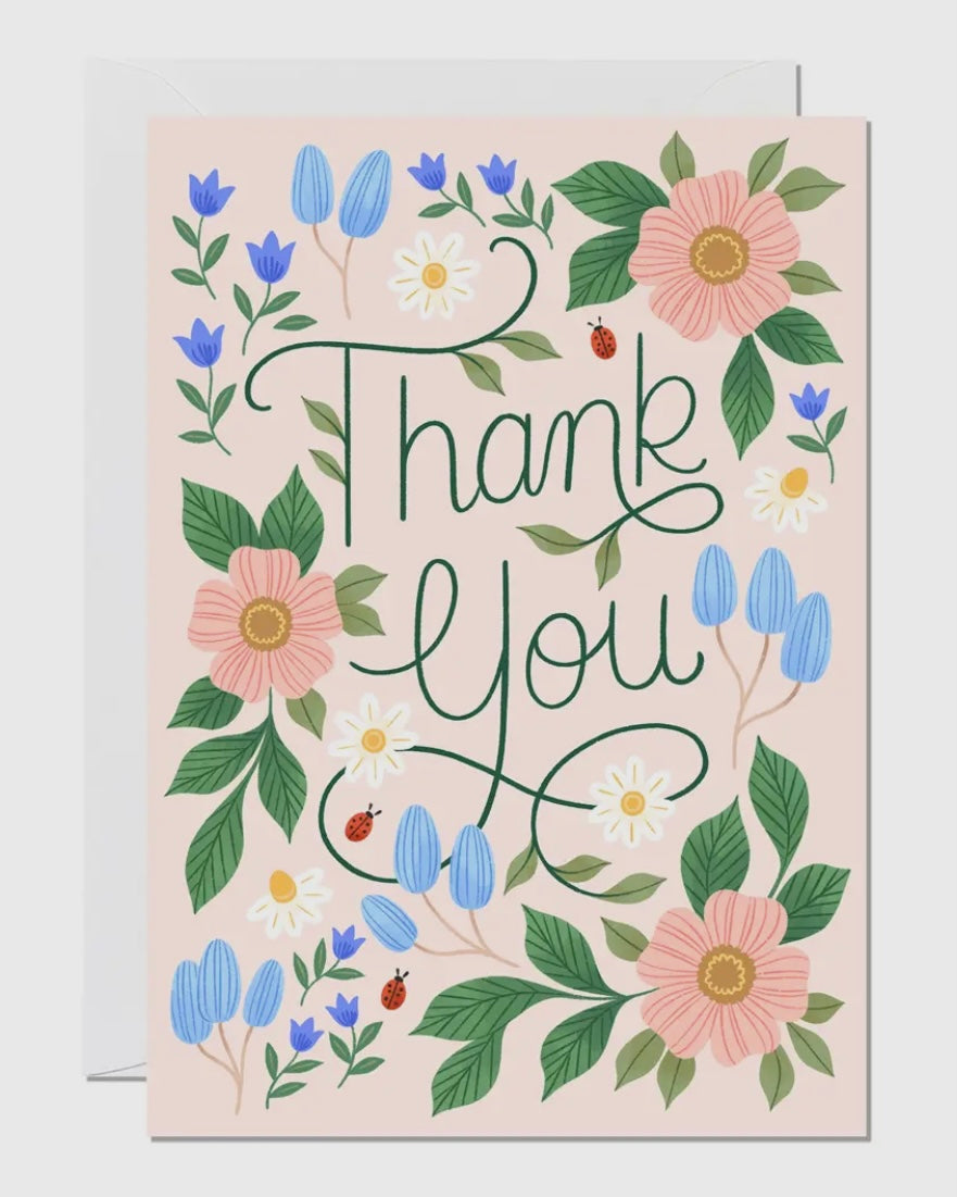 Pretty Floral Thank You Card-Ricicle Cards-My Beautiful Caravan