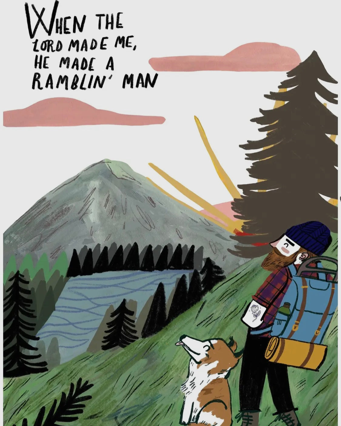 Ramblin' Man Print - A4 Music Art Print | Dick Vincent Illustrations ...