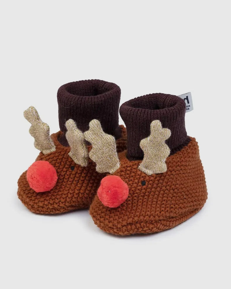 Reindeer Baby Slippers-Sophie Home-My Beautiful Caravan