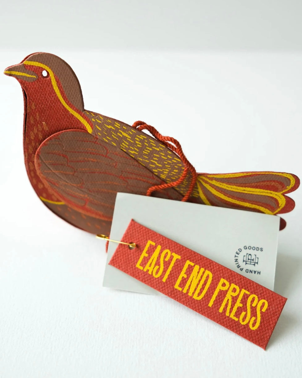 Robin Festive Ornament-East End Press-My Beautiful Caravan