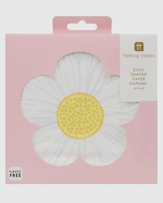 Shaped Daisy Floral Napkins-Talking Tables-My Beautiful Caravan