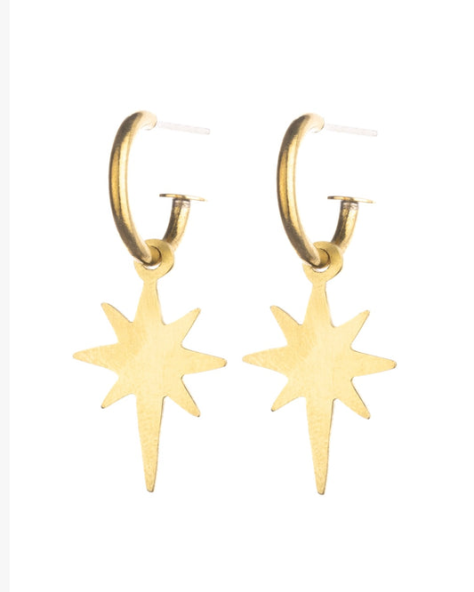 Starburst Hoop Earrings-Just Trade-My Beautiful Caravan