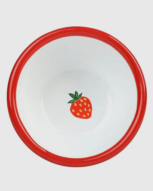 Strawberry Enamel Bowl-Talking Tables-My Beautiful Caravan