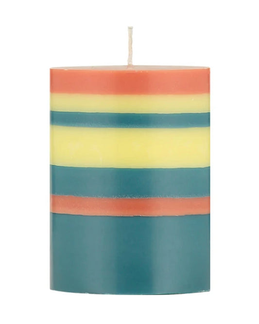 Striped Eco Pillar Candle-Designed In Colour-My Beautiful Caravan