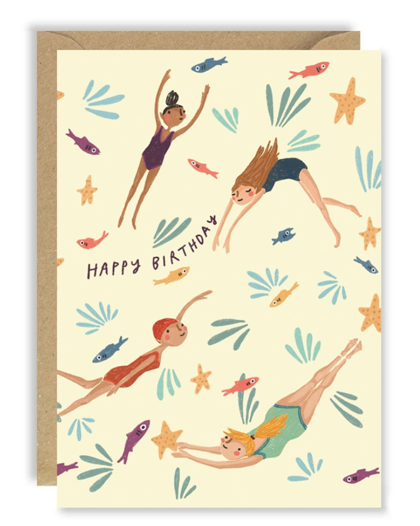 Swimming Birthday Card-Joy Nevada-My Beautiful Caravan
