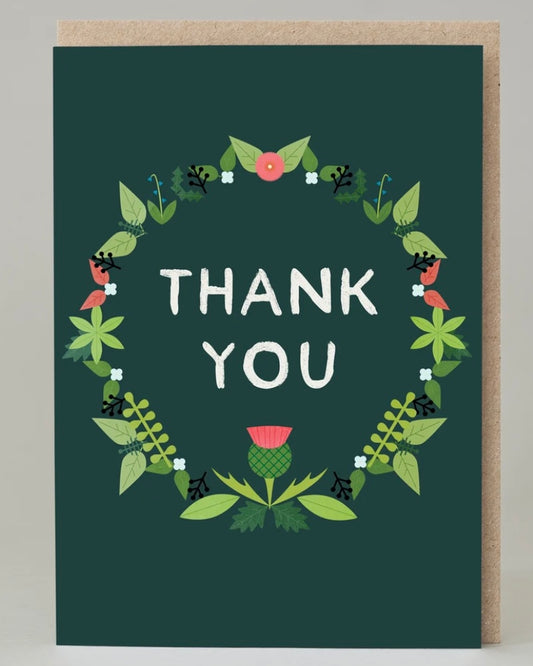 Thank You Thistle Wreath Card-Hole In My Pocket-My Beautiful Caravan