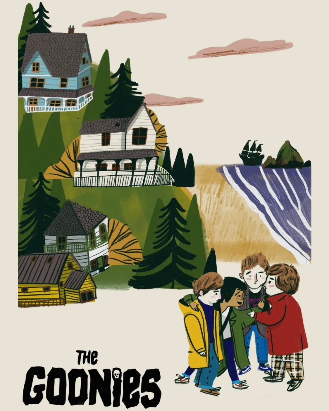 The Goonies Print-Dick Vincent Illustrations-My Beautiful Caravan