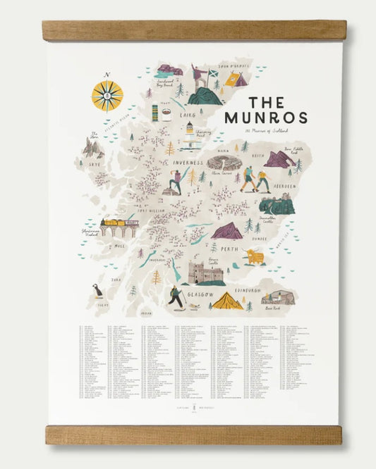 The Munros A2 Print & Hanger-Oldfield Design Co-My Beautiful Caravan