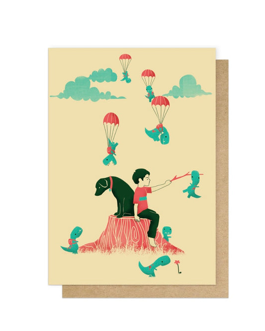 Tiny T Rex Invasion Card-East End Prints-My Beautiful Caravan