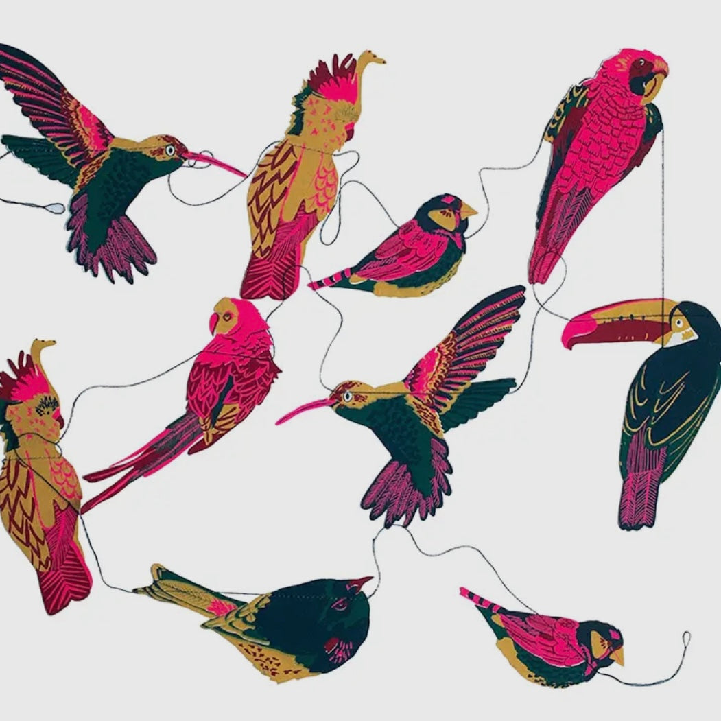 Tropical Birds Paper Garland-East End Press-My Beautiful Caravan