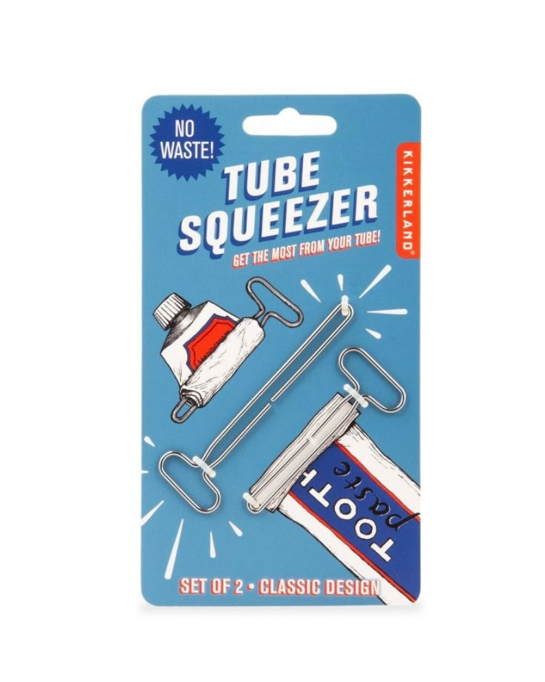 Packaged tube squeezer with Kikkerland branding on a white background