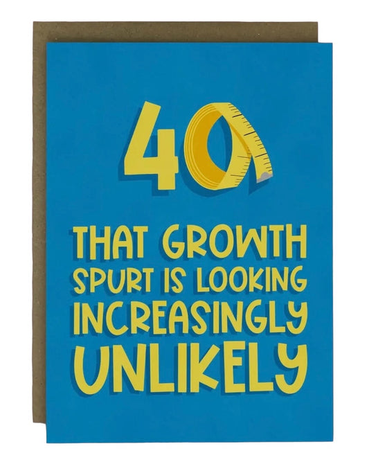 Unlikely Growth Spurt 40th Birthday Card-Running With Scissors-My Beautiful Caravan