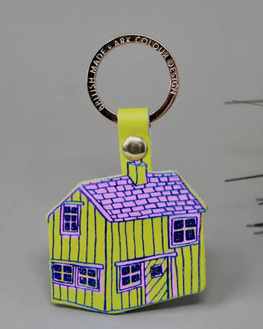 Wood Cabin Leather Keyring-Ark Colour Design-My Beautiful Caravan