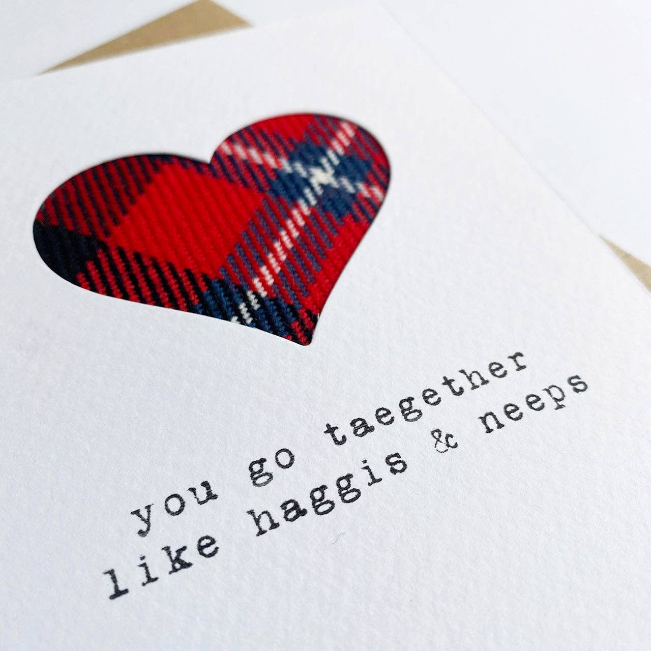 You Go Taegether Scottish Greeting Card with Real Tartan-Hiya Pal-My Beautiful Caravan