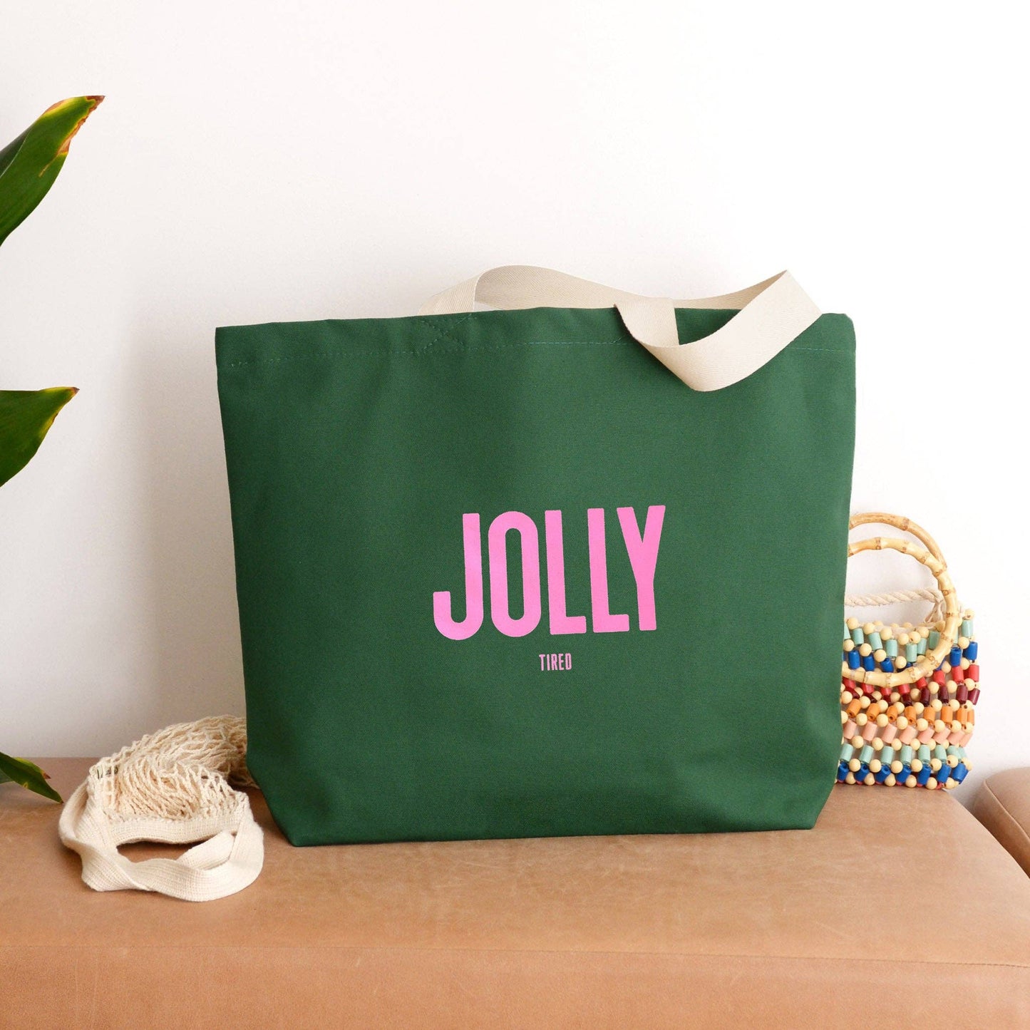 Jolly (Tired) Forest Green Tote Bag