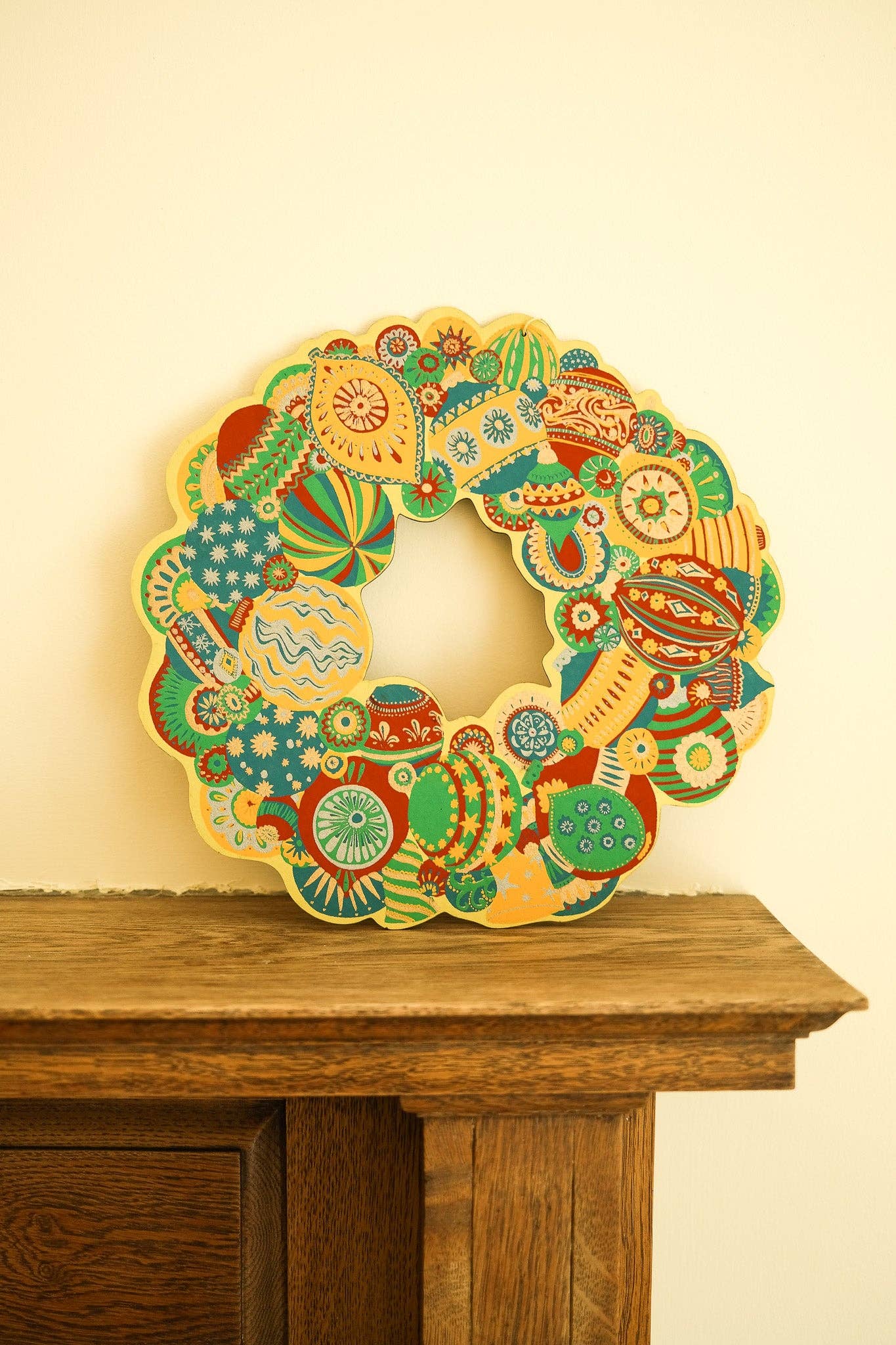 Bauble Cotton Board Wreath