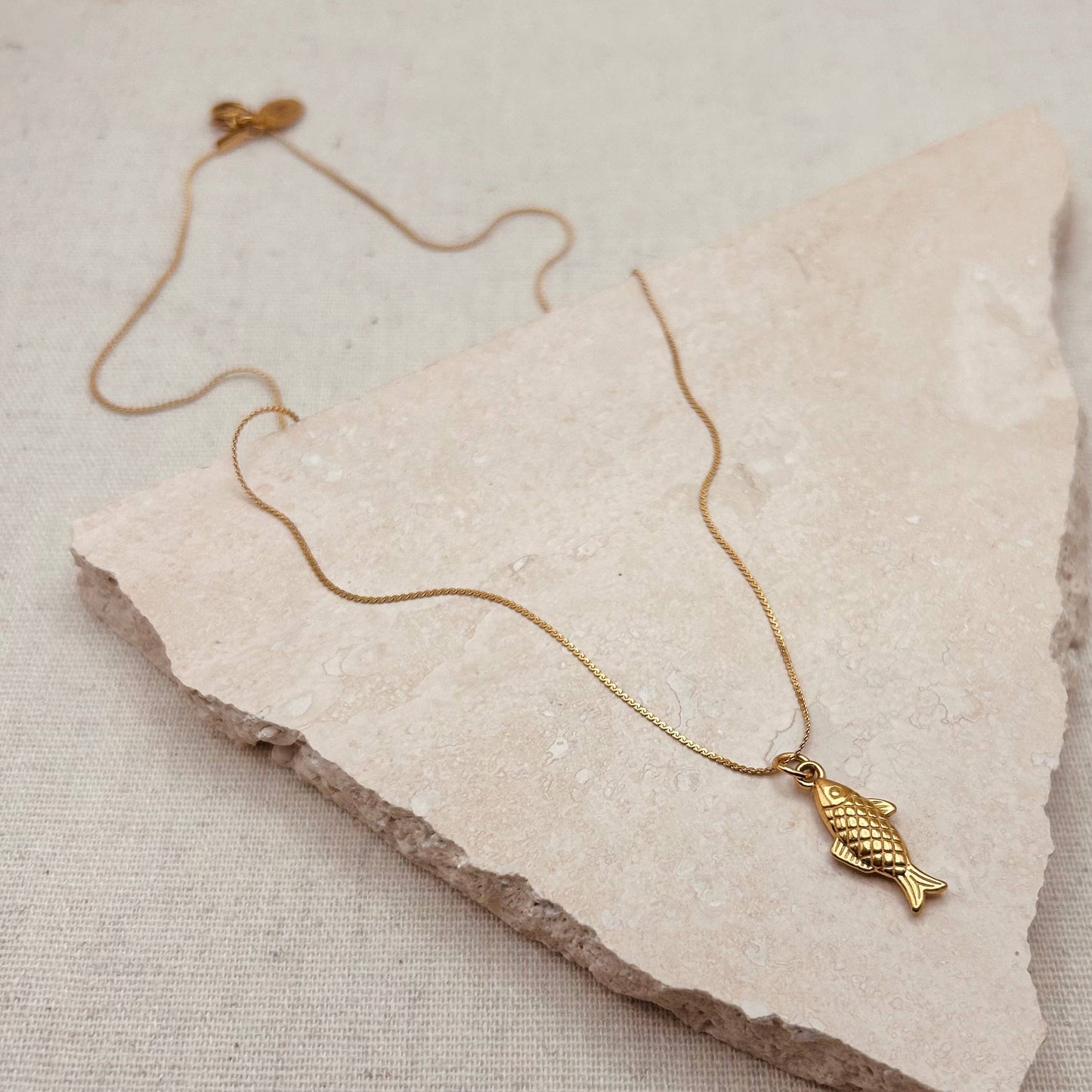 Gold Fish Charm Necklace